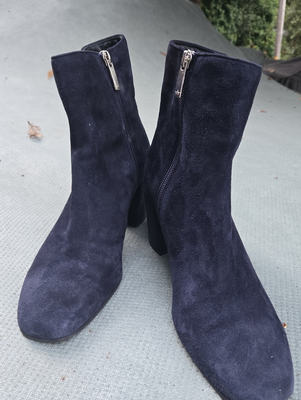 🇮🇹 AQUATALIA Navy Suede Block Heel Ankle Boots
